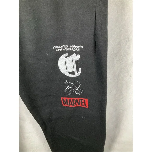 Marvel Wolverine Black Joggers Sweatpants Mens Large Tilly's Graphic Logo NWT - Picture 3 of 8